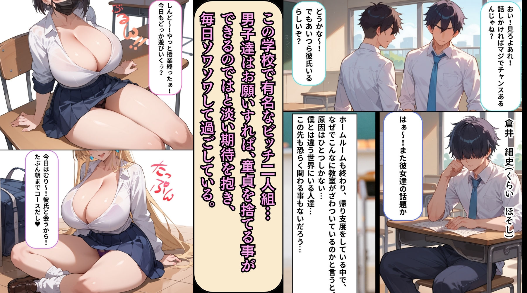 女子校生彼氏持ちのビッチ達がボクのチ○コで遊んだ結果 もう僕以外では満足出来なくなった件 | 同人CG・同人作品紹介 | 同人倶楽部