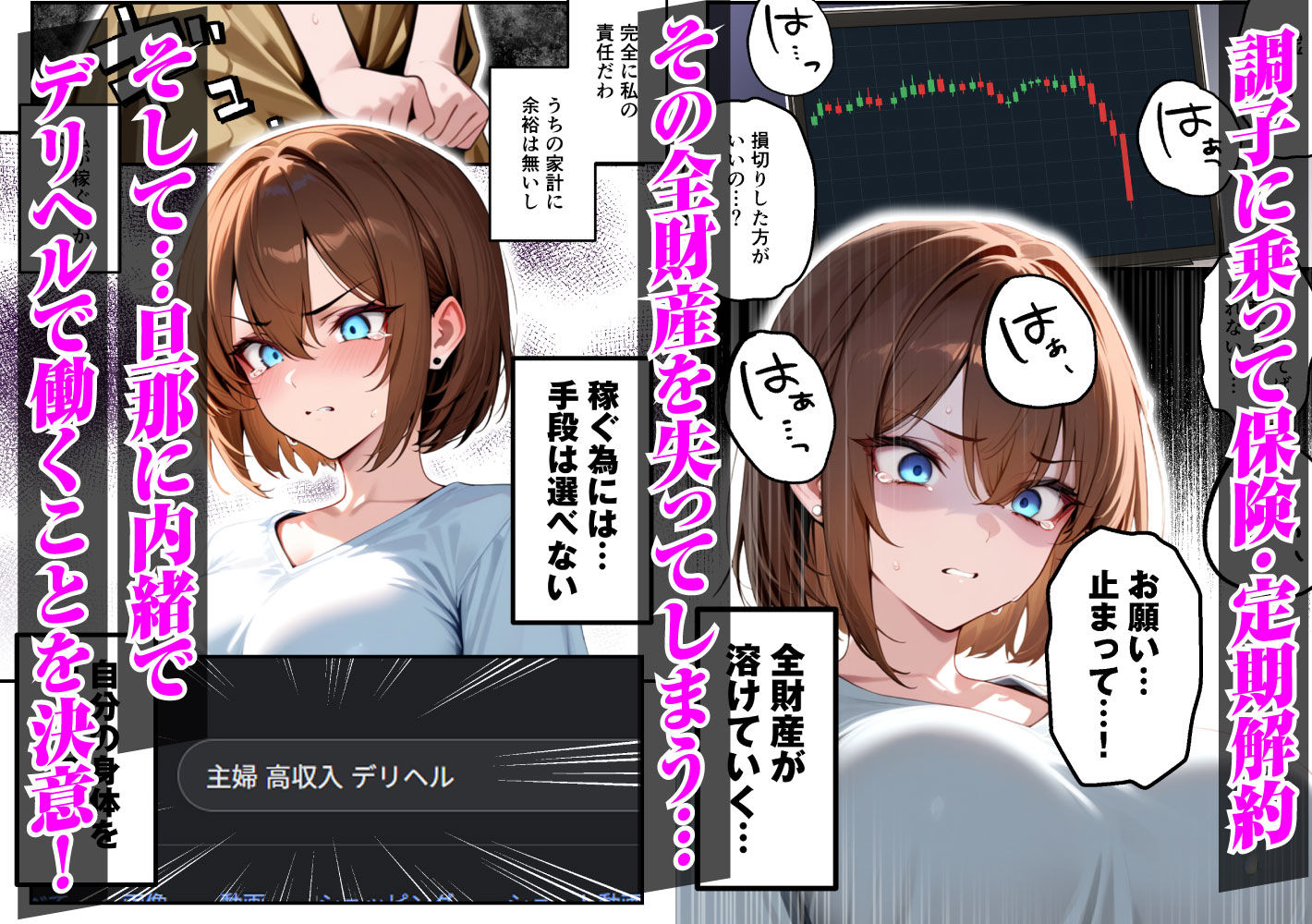 【人妻デリヘルNTR】デリヘル呼んだら先輩の妻が来た〜FXにハマった貞淑妻が堕ちるまで〜 | 同人CG・同人作品紹介 | 同人倶楽部