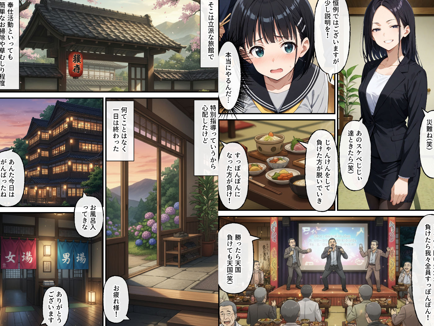 ヤリチン教師の餌食になる発情期ヒロインズ4〜下衆おじ達の宴会に同行させられる〇葉〜 | 同人CG・同人作品紹介 | 同人倶楽部