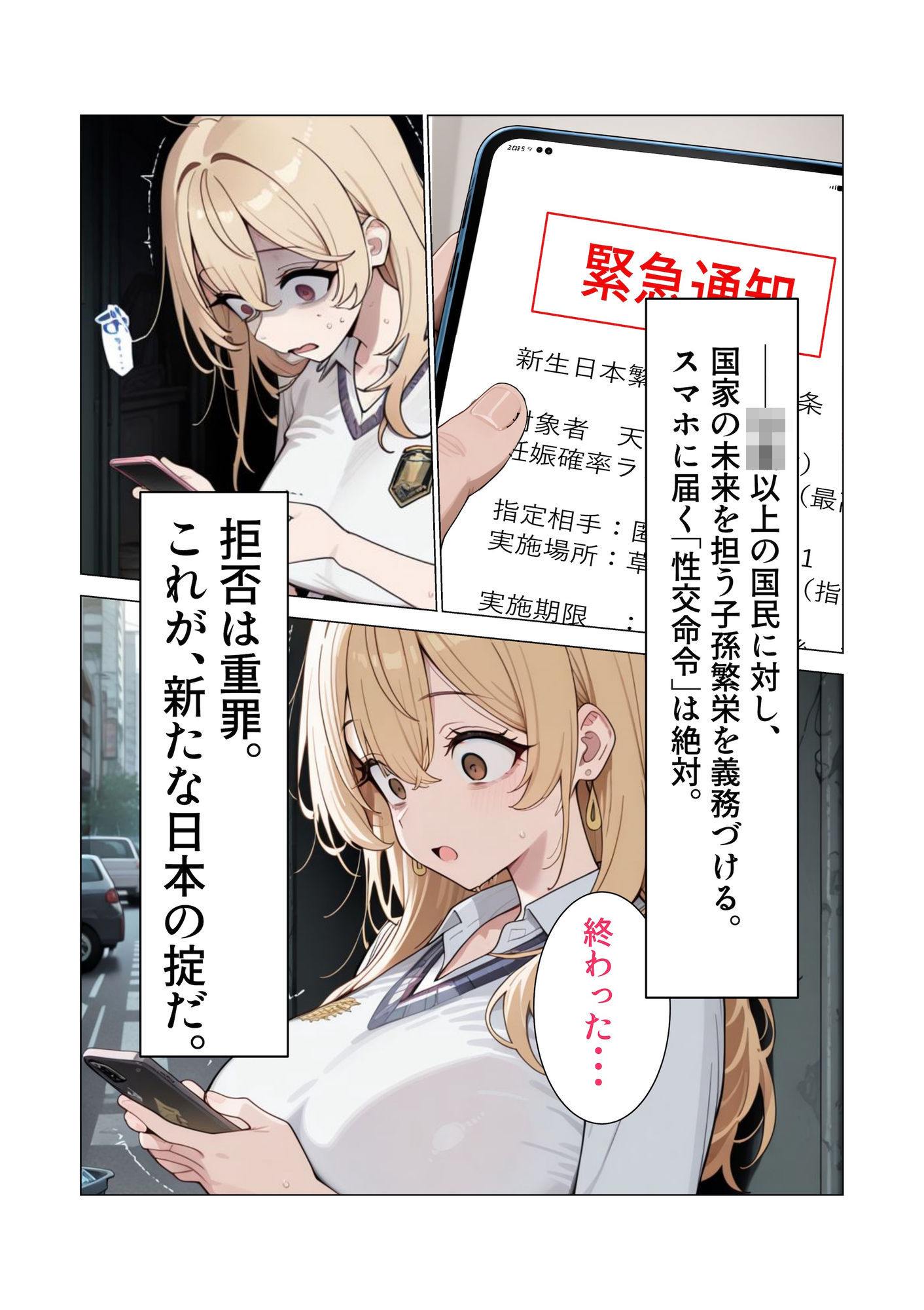 【AIイラスト・漫画集】スマホに届いた性交命令〜ゴミジジイ兄弟の種で子宮パンパン | 同人CG・同人作品紹介 | 同人倶楽部