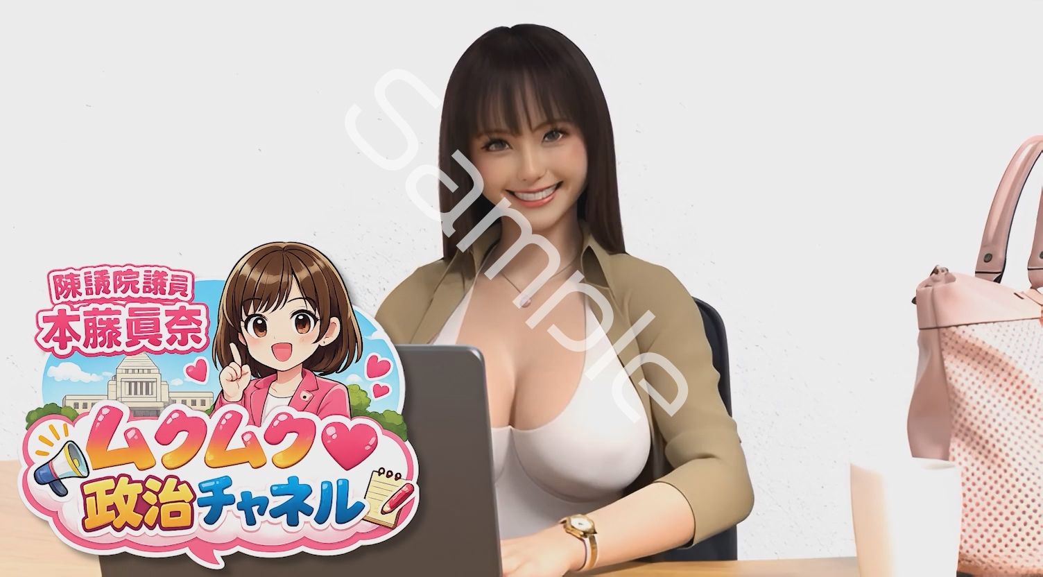 【△100】盗撮実現党の党員として公認を受け見事に陳議院議員に当選した『本藤まな』の「ムクムク（はーと）政治チャネル」Vol.0002「演説時の水着やパンチラ写真の撮り放題は、公然猥褻に当たるのか、法的見解を問う」 | 同人CG・同人作品紹介 | 同人倶楽部