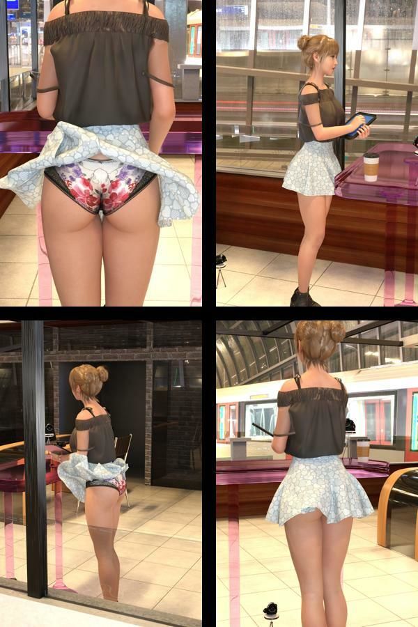 【▲All】『理想の彼女を3DCGで作ります』から生まれたバーチャルアイドル「一ノ瀬廻里（いちのせめぐり）」の風チラハプニング写真集:風チラ_04 | 同人CG・同人作品紹介 | 同人倶楽部