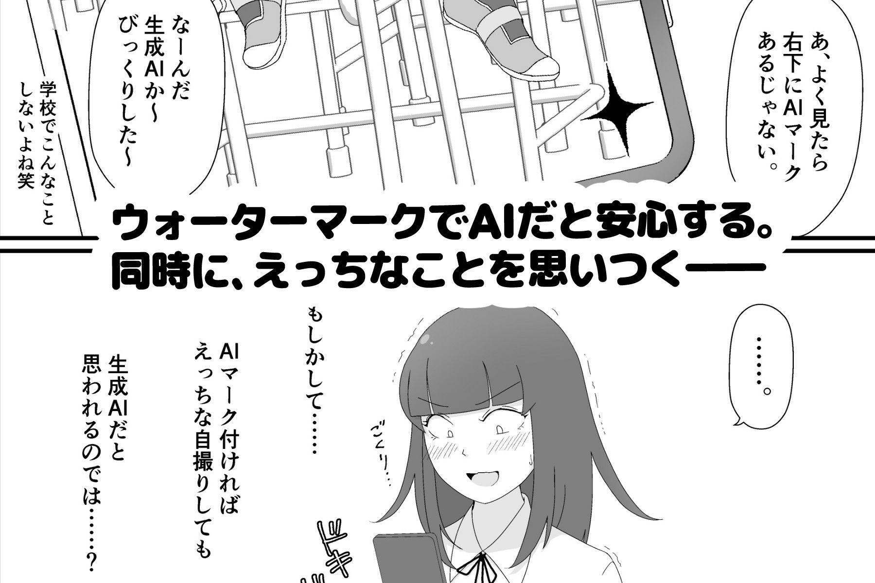 裏アカ偽装AI露出〜AIマーク付ければバレない！？〜 | 同人CG・同人作品紹介 | 同人倶楽部